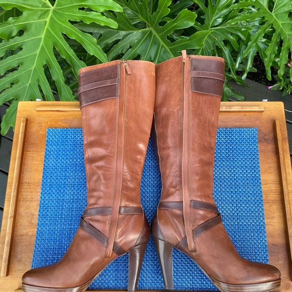 Cole Haan Nike Air Poppy Bit Riding boots brown sequoia chestnut sz. 7 - Picture 4 of 6